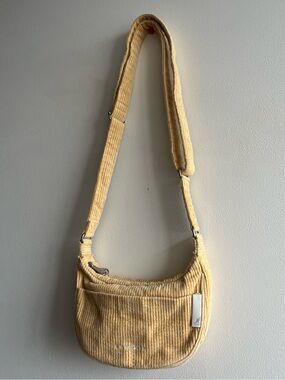 Y2K Kangol Corduroy Cross Body Shoulder Bag Butter Yellow
